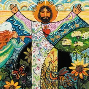 لوحة كل الخليقة تغني للمسيح القائم